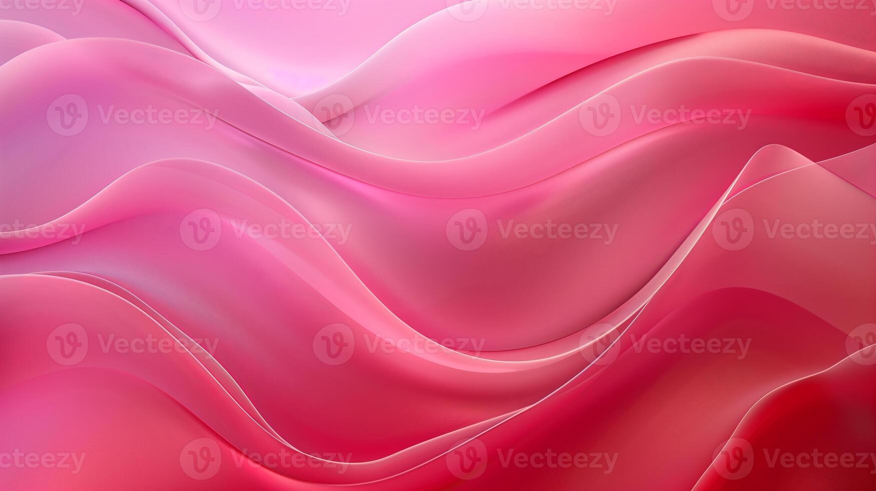 Red and pink background with three-dimensional smooth red waves. photo