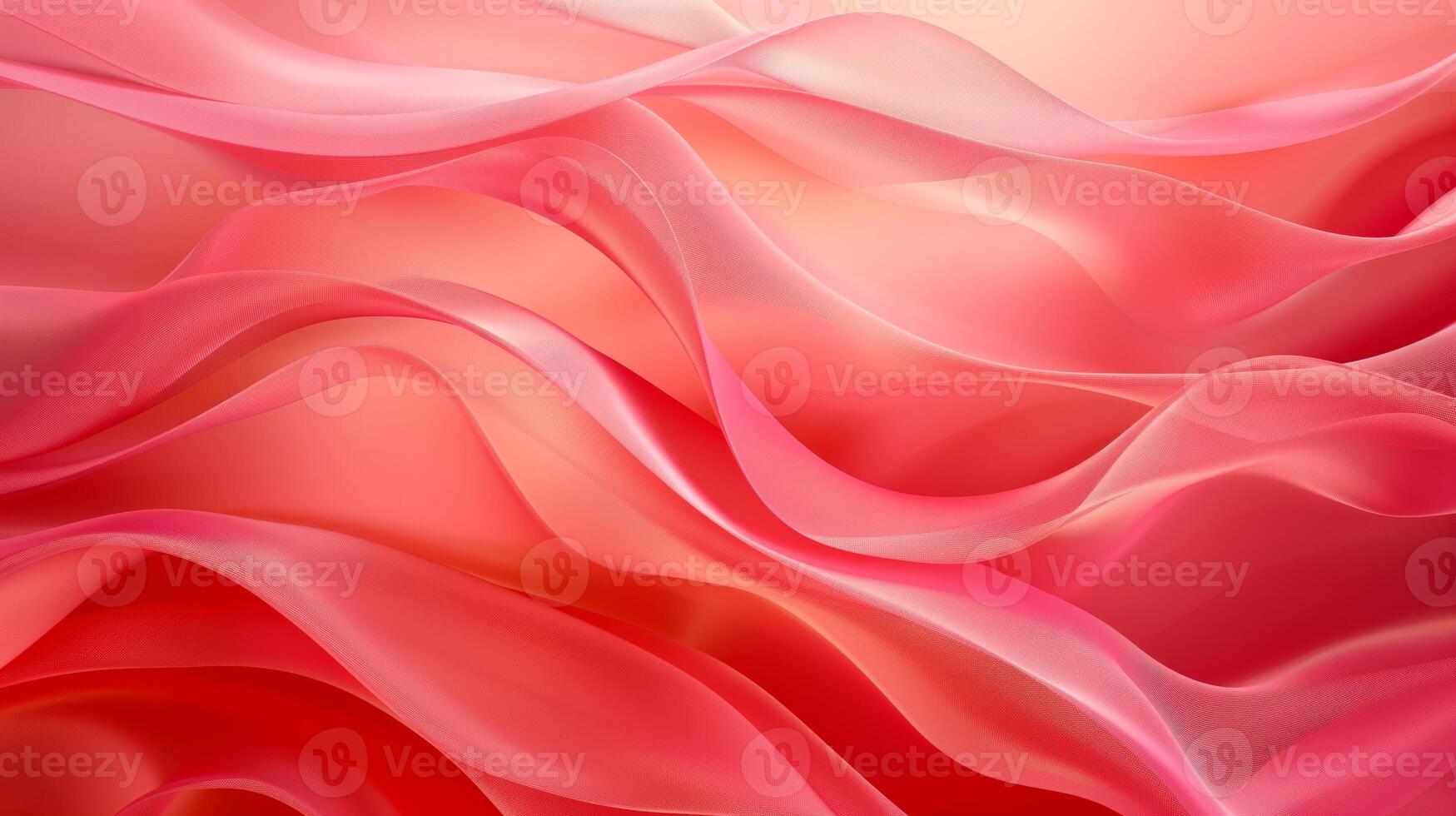 Red and pink background with three-dimensional smooth red waves. photo