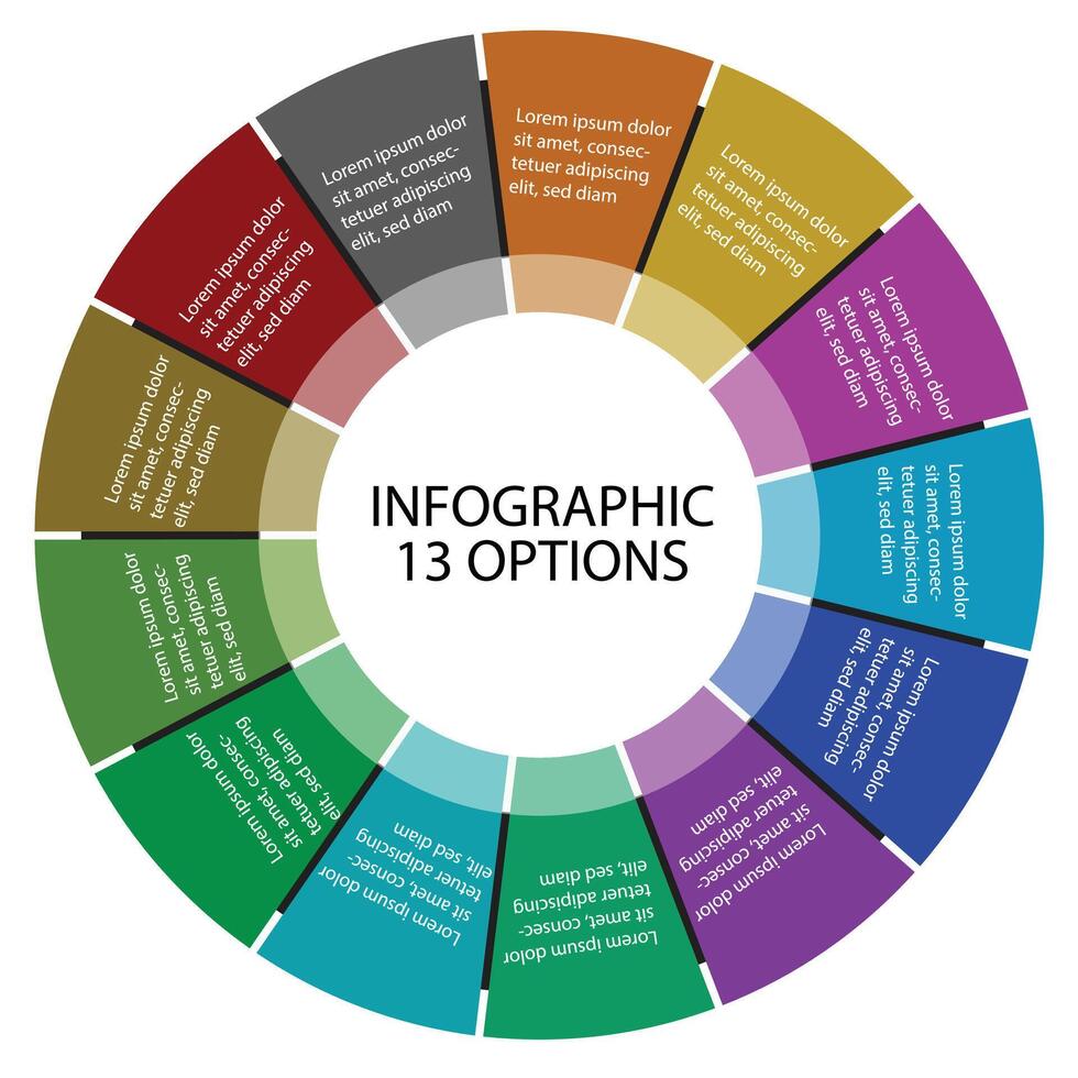 13 point infographics or 13 options infographic vector