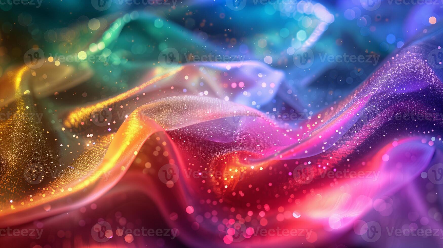An abstract colorful background with glitter. A beautiful rainbow wave in the style of digital art. photo