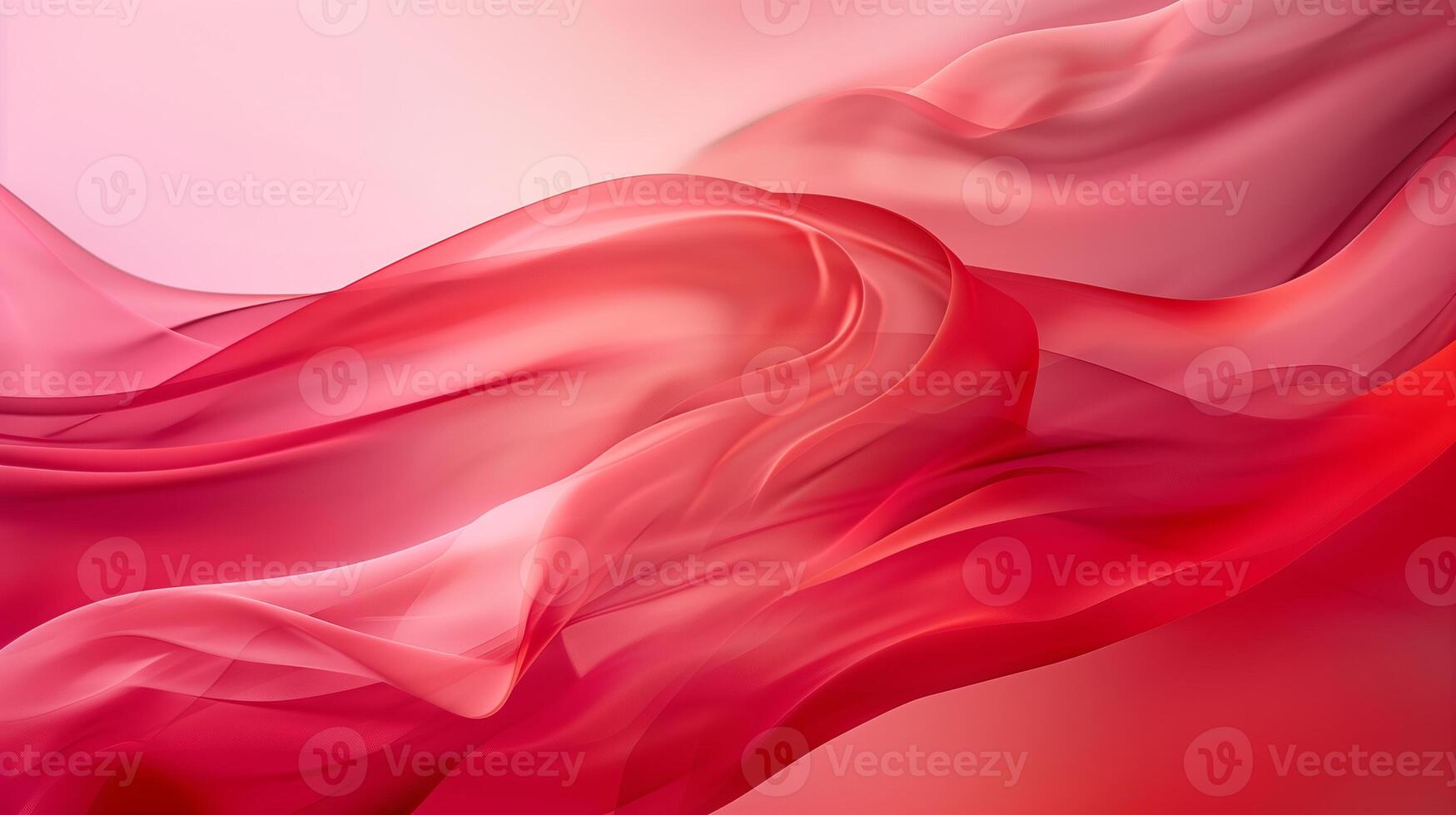 Red and pink background with three-dimensional smooth red waves. photo