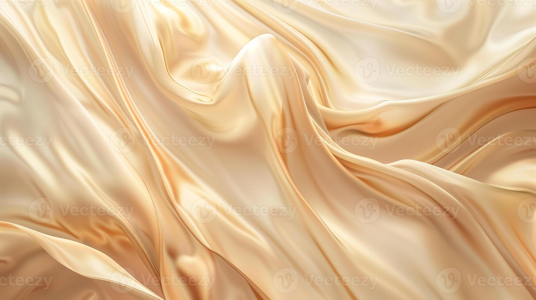 An abstract biege curved silk texture. Wavy fluid modern deluxe background. photo