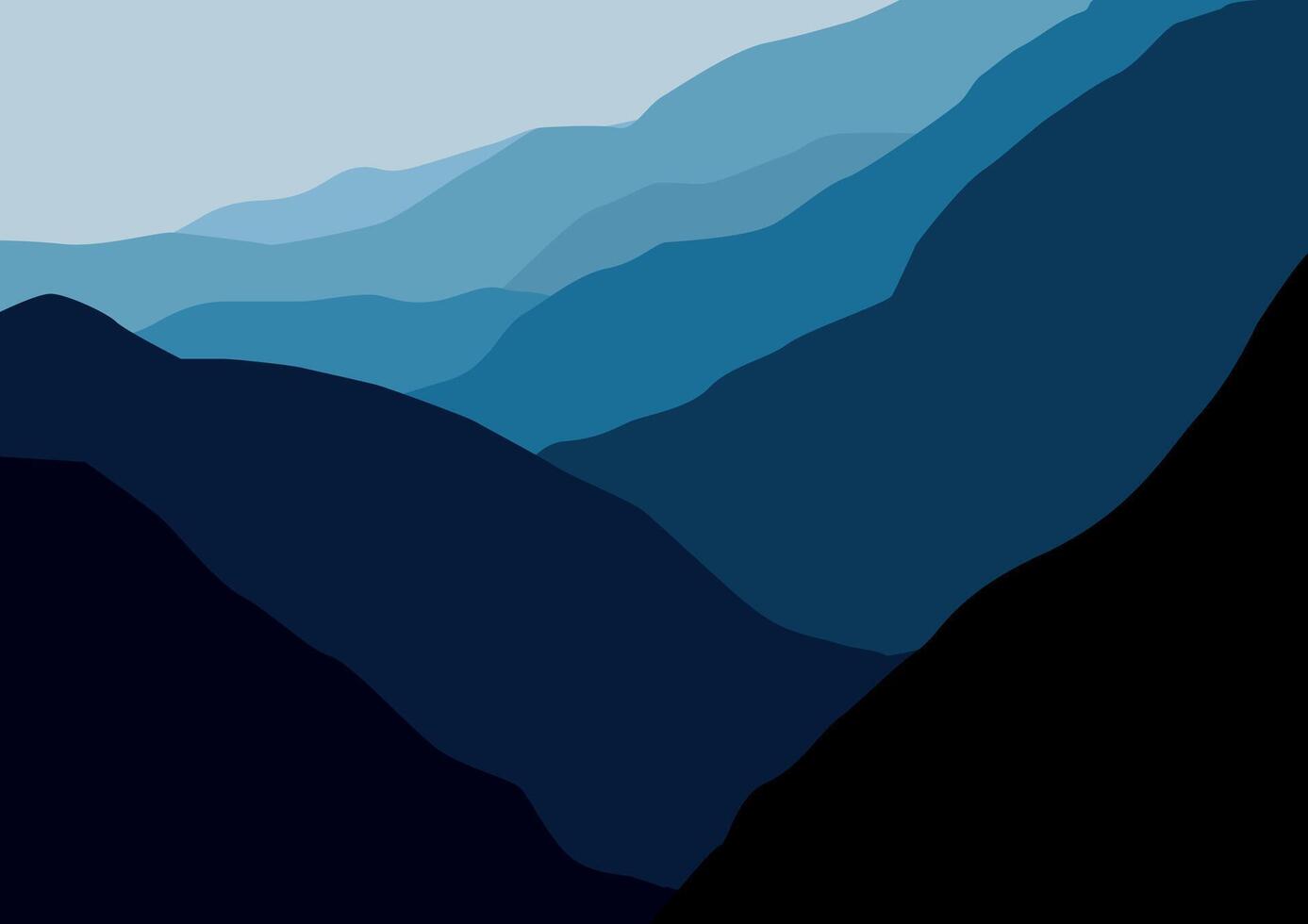 Landscape with mountains. Illustration in flat style. vector