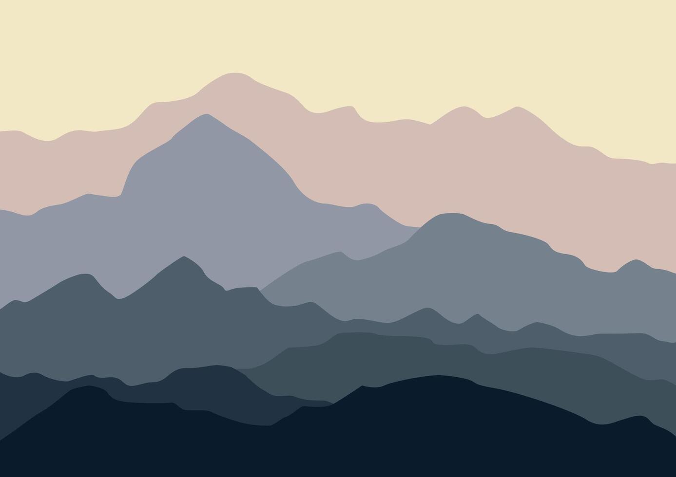 Landscape with mountains. Illustration in flat style. vector