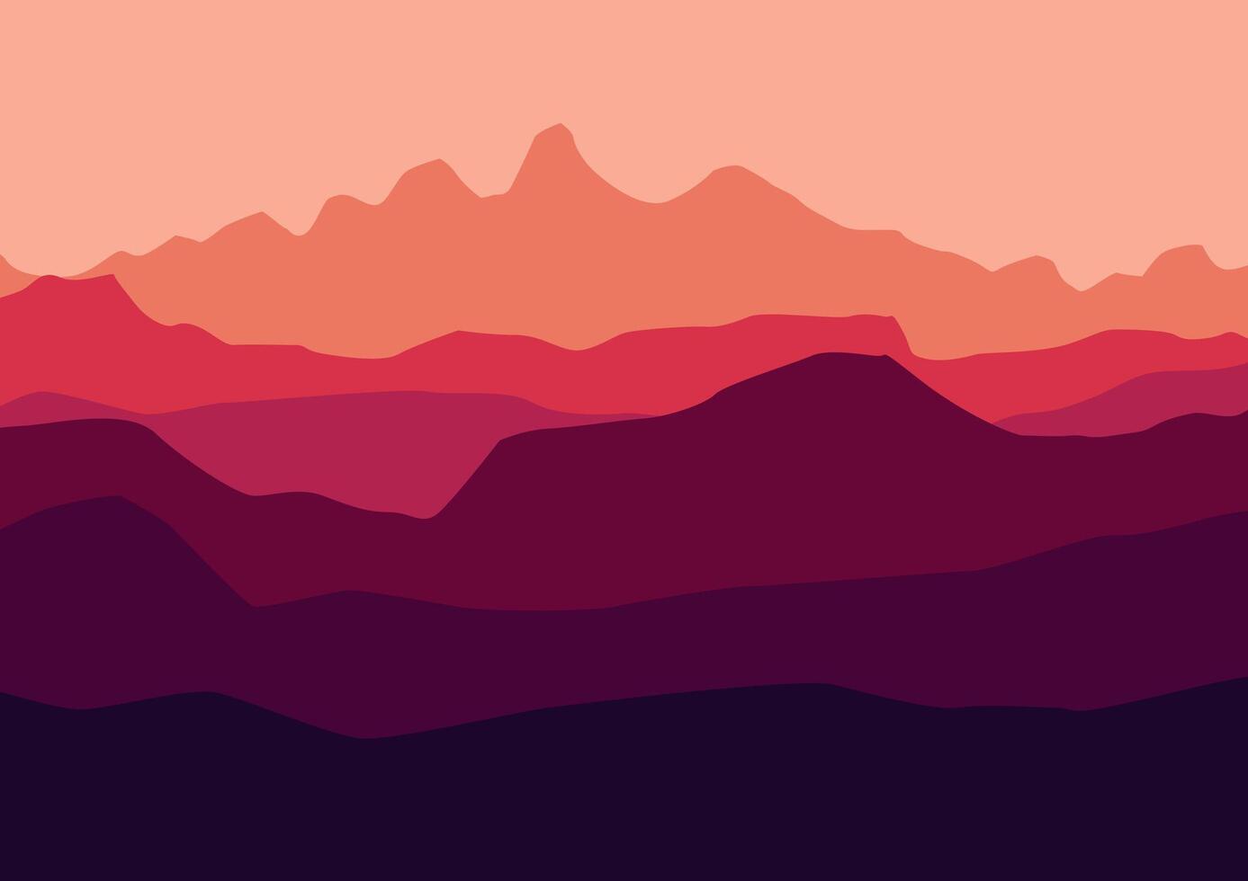 Landscape with mountains. Illustration in flat style. vector