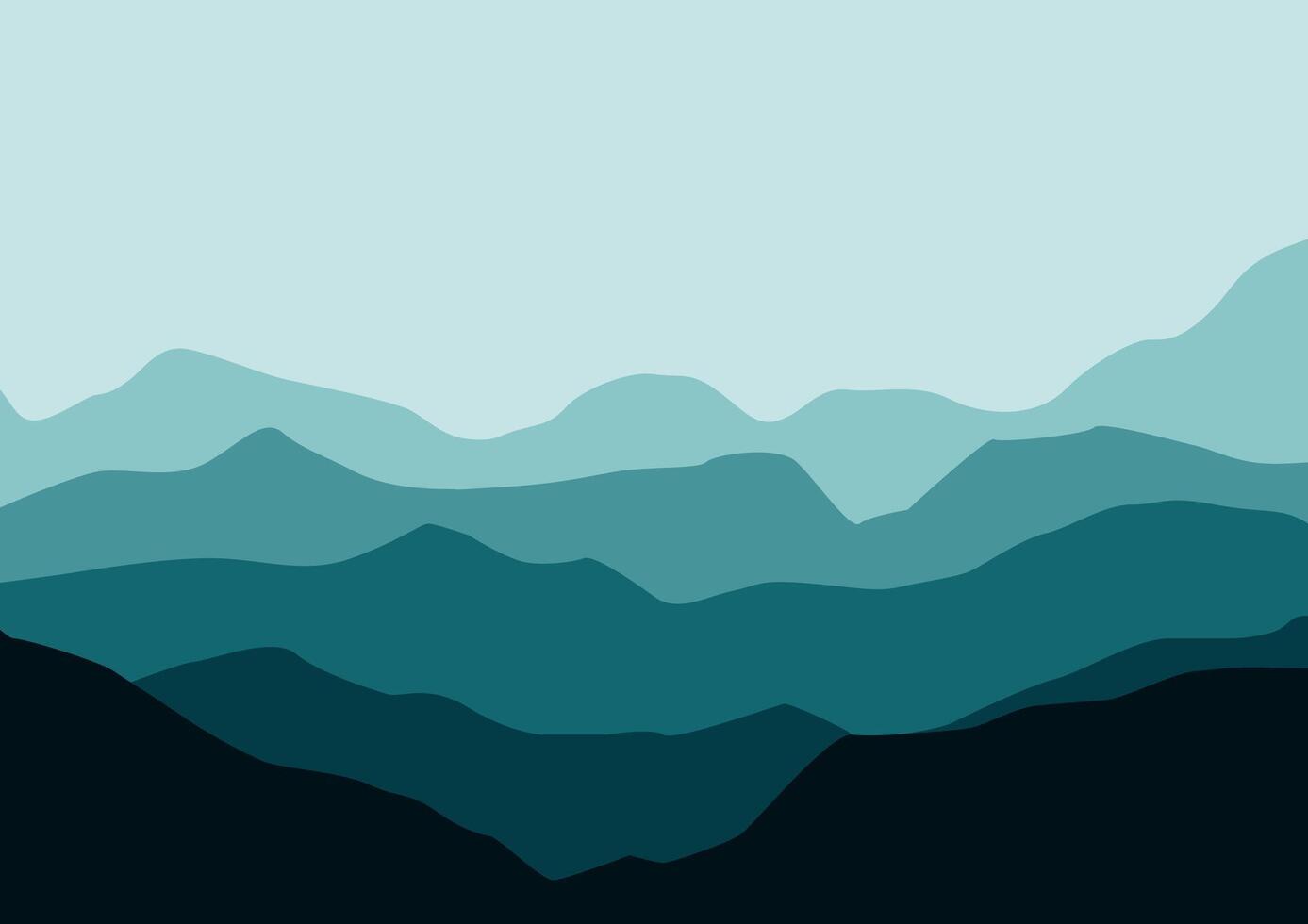 Landscape with mountains. Illustration in flat style. vector