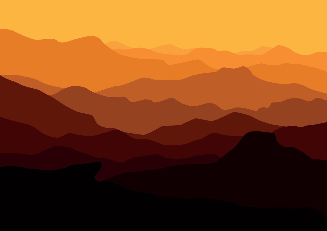 Landscape with mountains. Illustration in flat style. vector