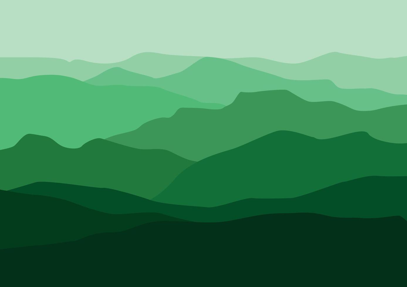 Landscape with the mountains. Illustration in flat style. vector