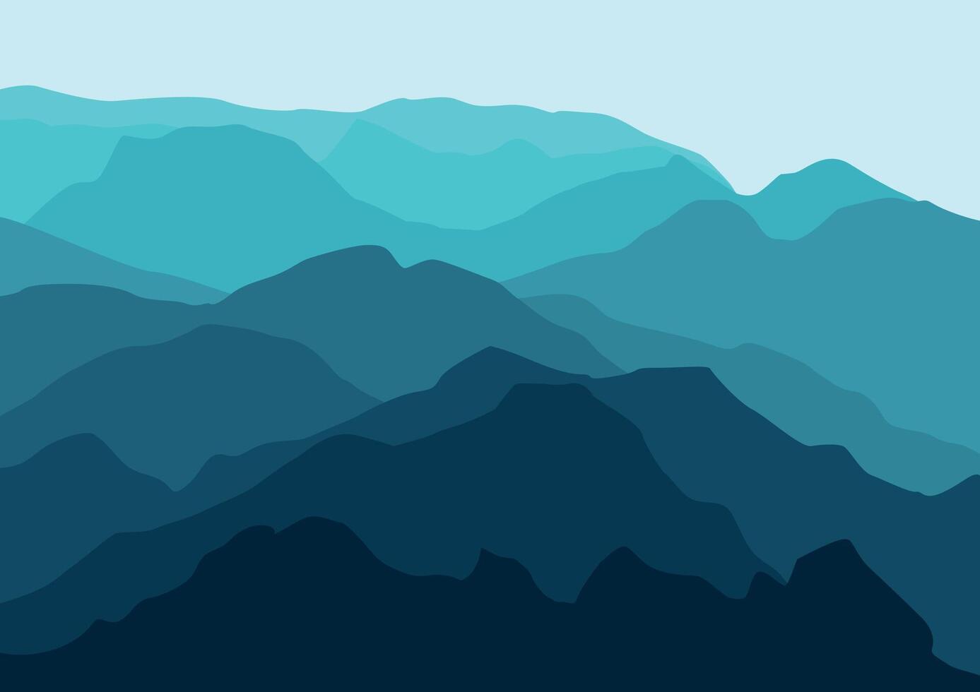 Landscape with mountains. Illustration in flat style. vector