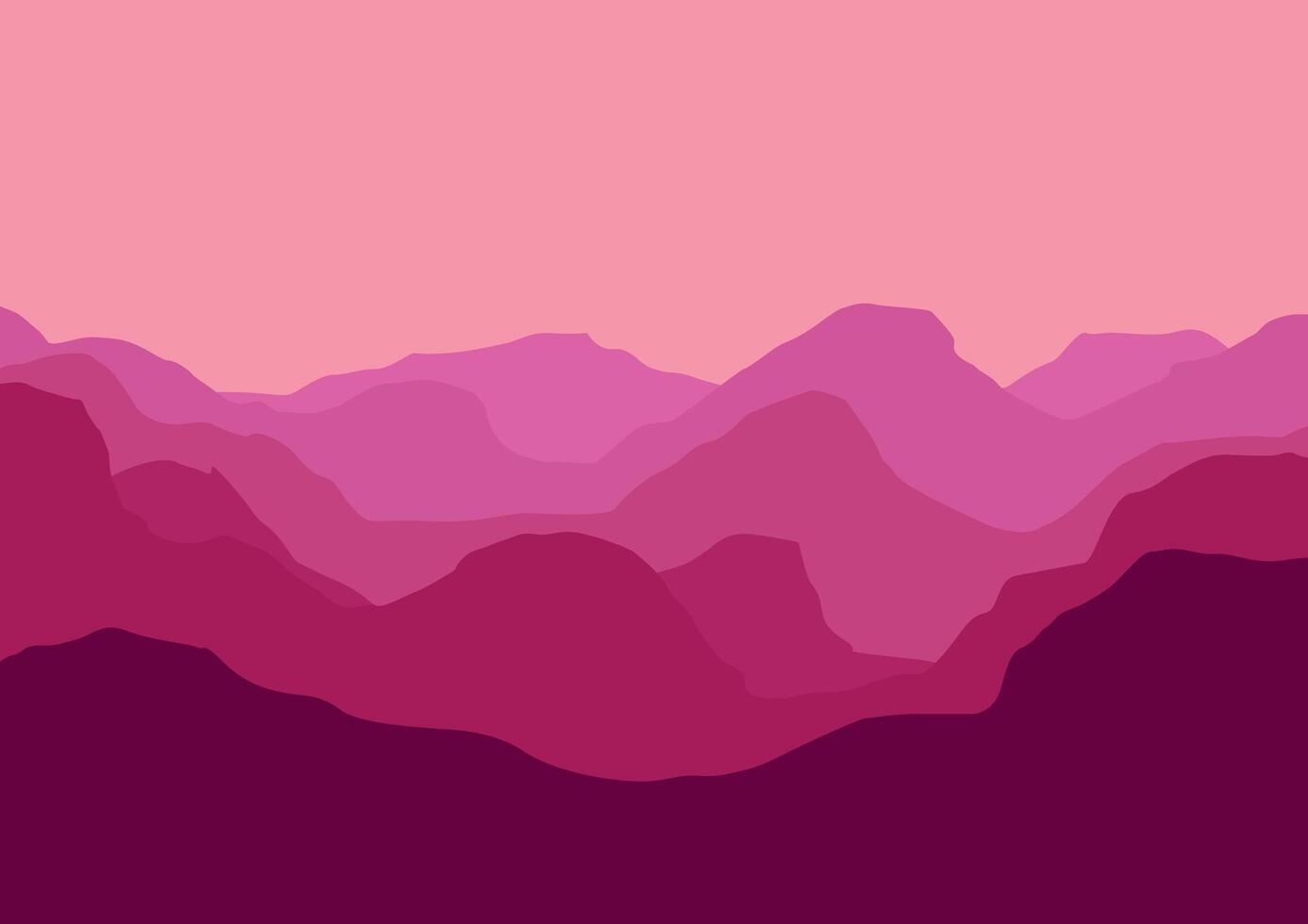 Landscape with mountains. Illustration in flat style. vector