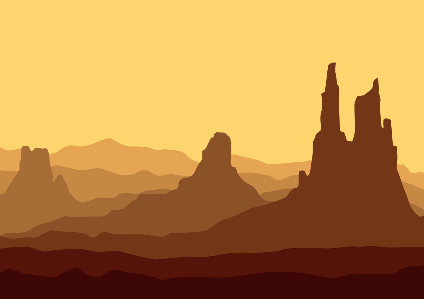 Desert panorama in America panorama. Illustration in flat style. vector