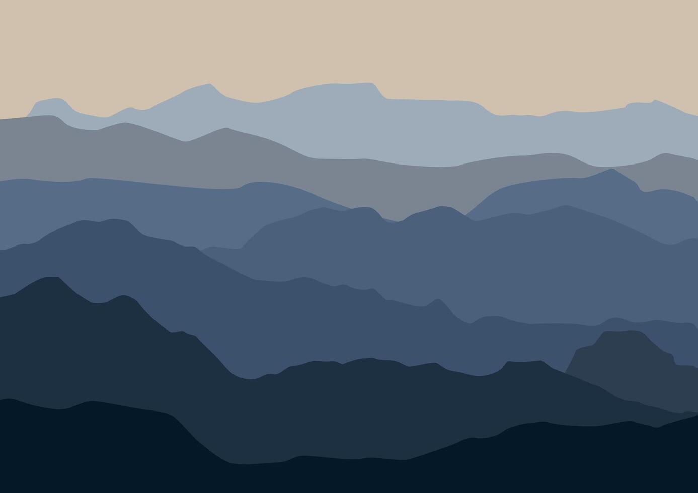 Landscape with mountains. Illustration in flat style. vector