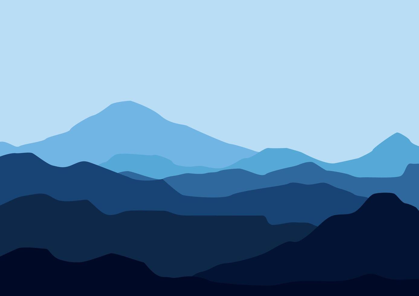 Landscape with mountains. Illustration in flat style. vector