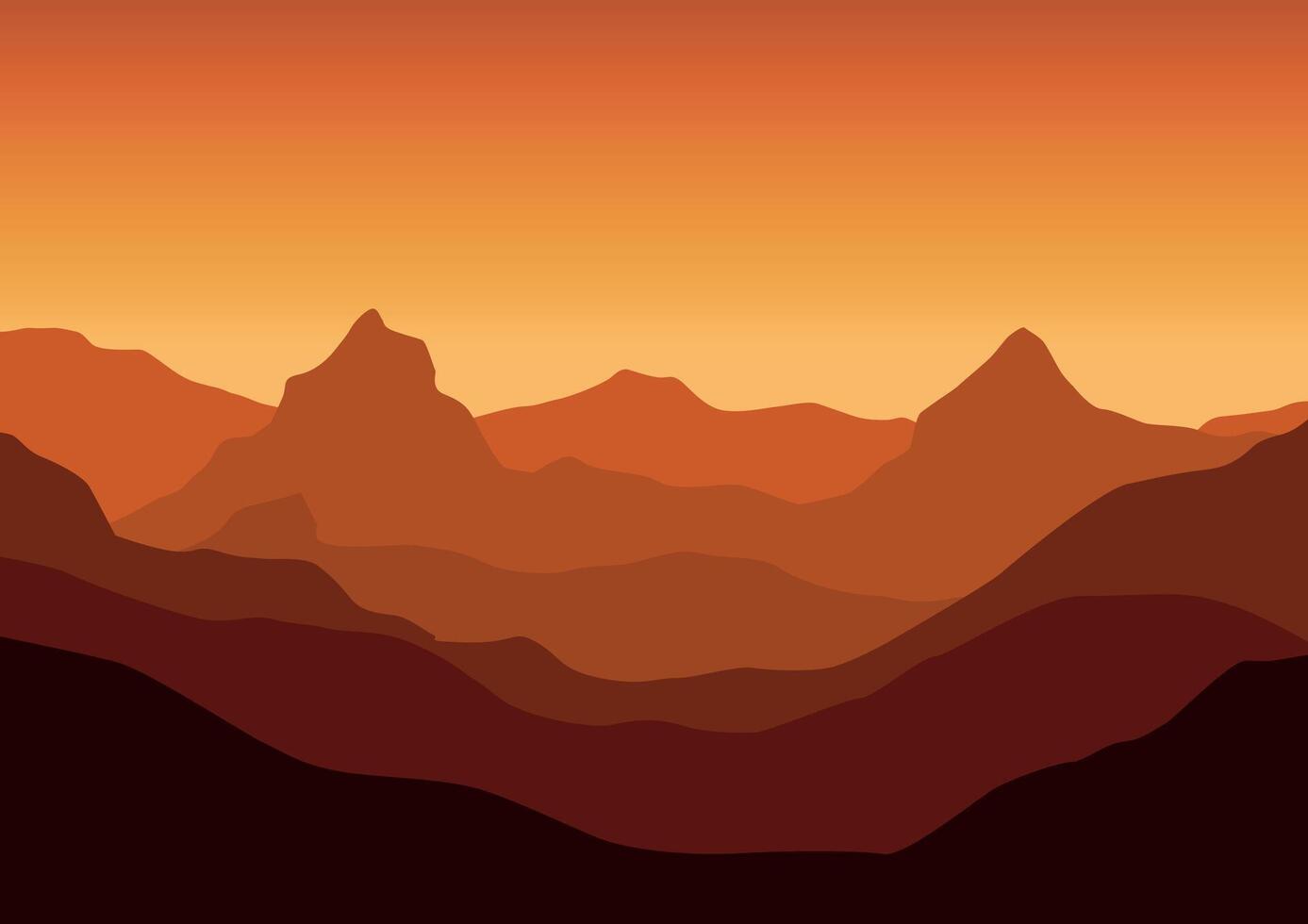 Landscape with mountains. Illustration in flat style. vector
