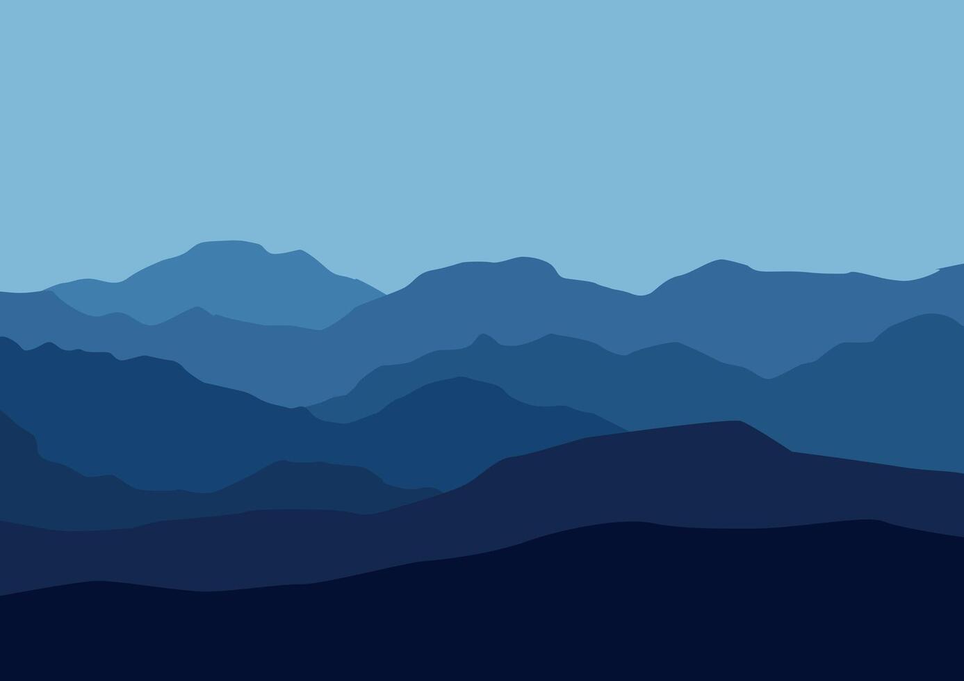 Landscape with mountains. Illustration in flat style. vector