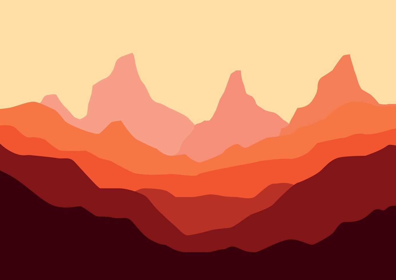 Landscape with mountains. Illustration in flat style. vector