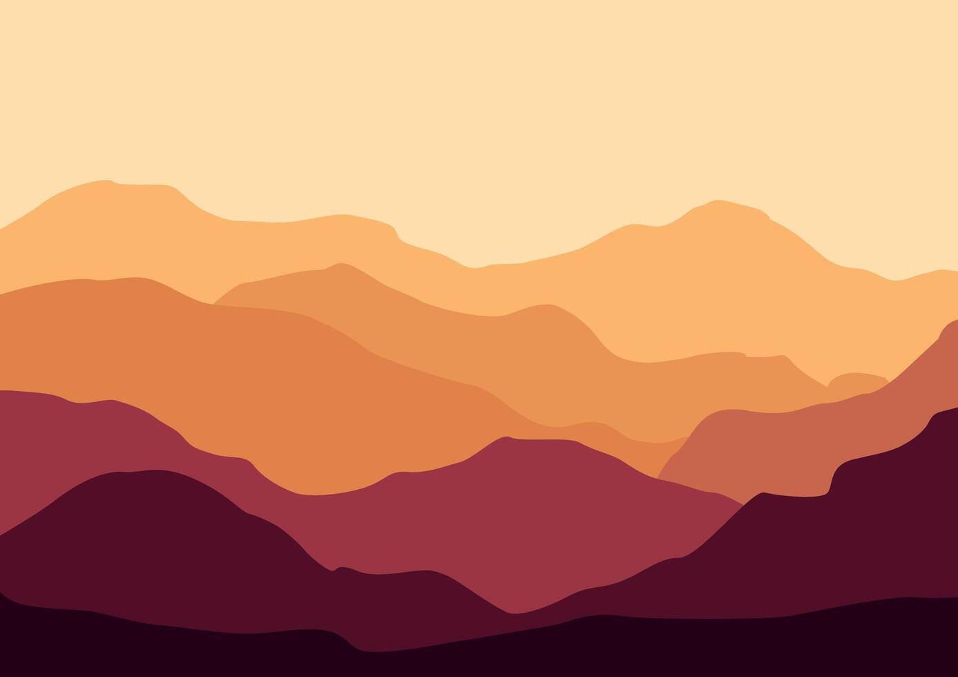 Landscape with mountains. Illustration in flat style. vector