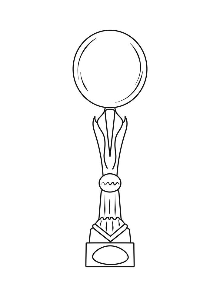 Sketch of trophy, goblet, cup, chalice. Victory symbol vector
