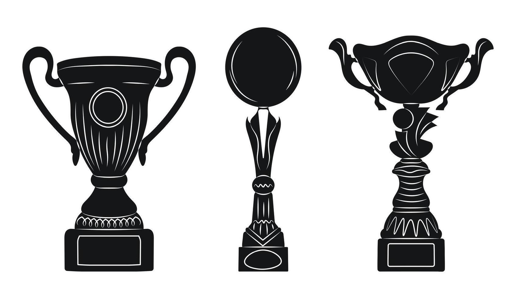 Sketch of trophy. Victory symbol. Flat graphic illustrations isolated on white background vector
