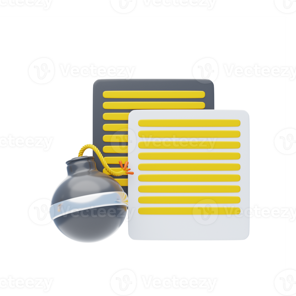 Fraud Document 3D Icon. Error Document File 3D Icon png
