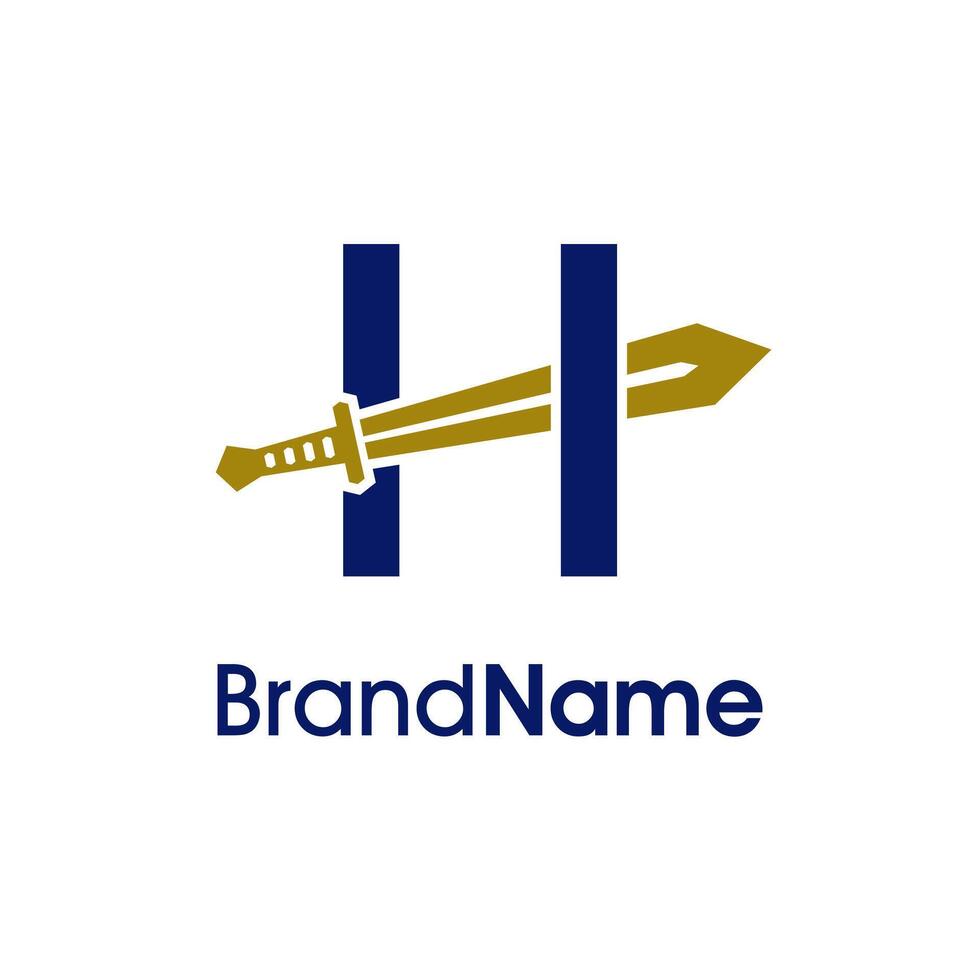 Modern Initial H Sword Logo vector