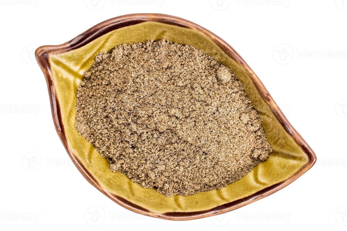 chia seed flour in ceramic bowl photo