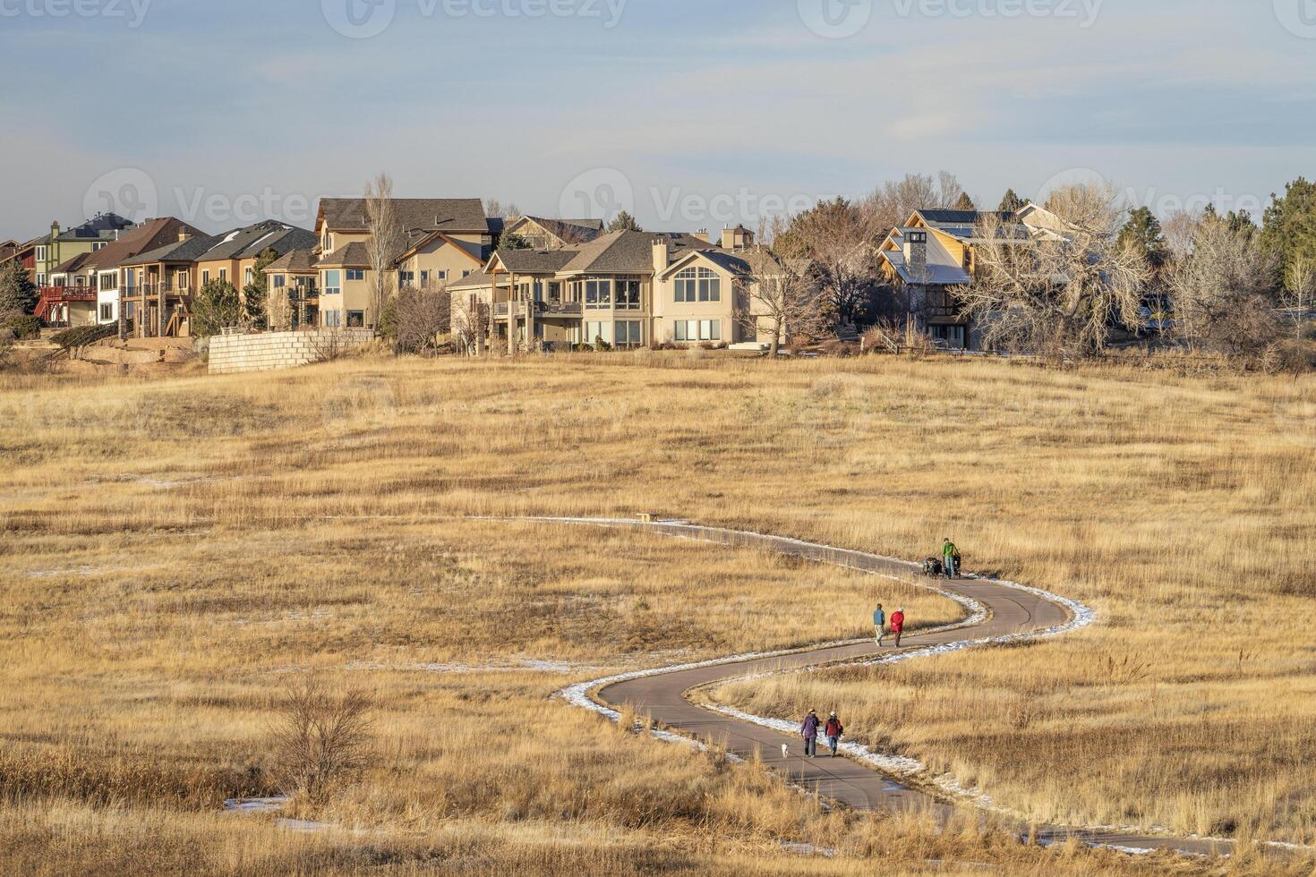meandering biking trail in Fort Collins, Colorado photo