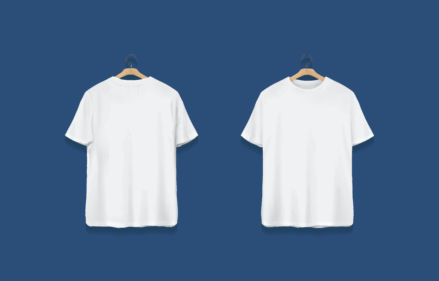 White T Shirt Front And Back with hanger vector