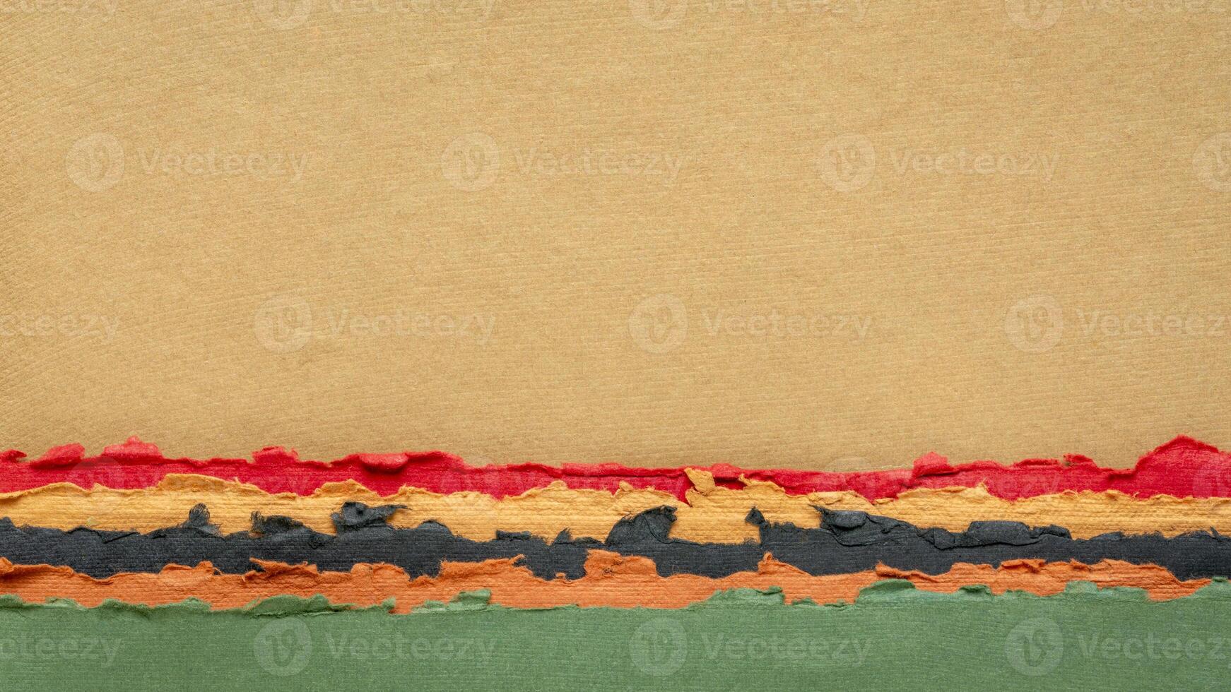 abstract landscape in earth pastel tones - a collection of handmade rag papers photo