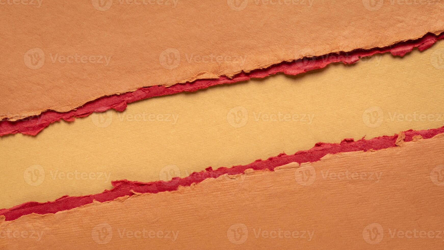 paper abstract in orange and red with a copy space - sheets of handmade paper, diagonal blank web banner, warning, alert and danger concept photo