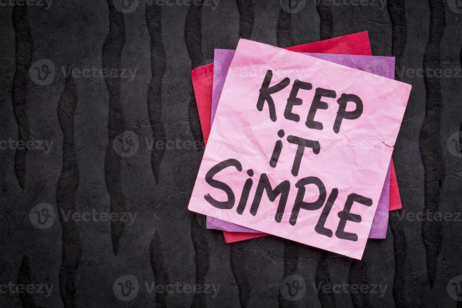 Keep it simple reminder or advice photo