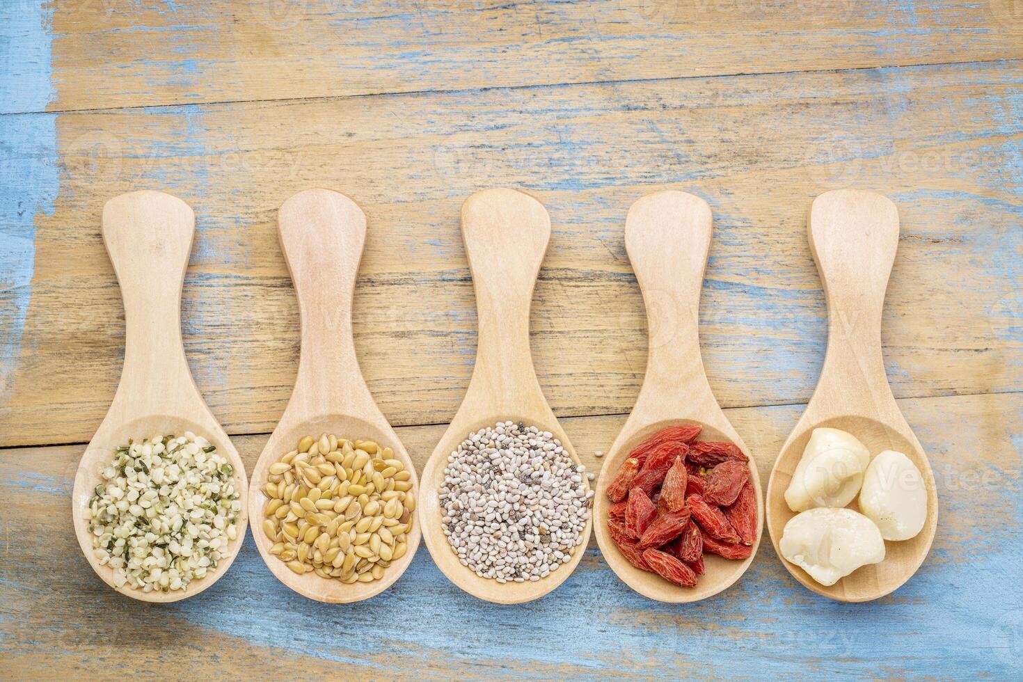 spoons of superfood abstract photo