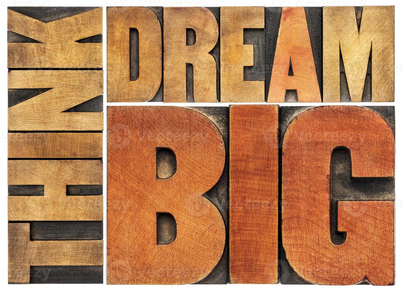 think and dream big word abstract photo