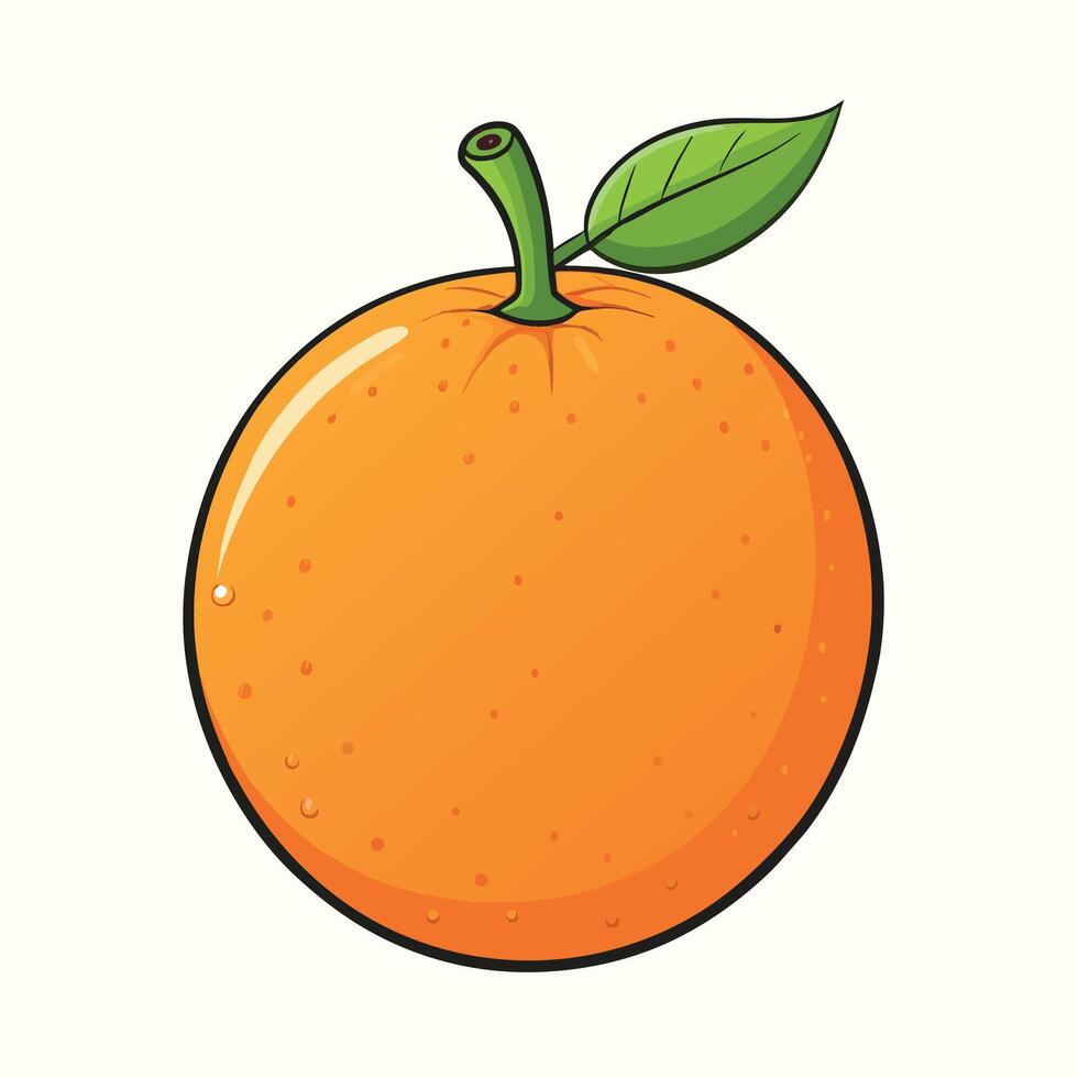 Orange cartoon Illustration flat style artwork concept vector
