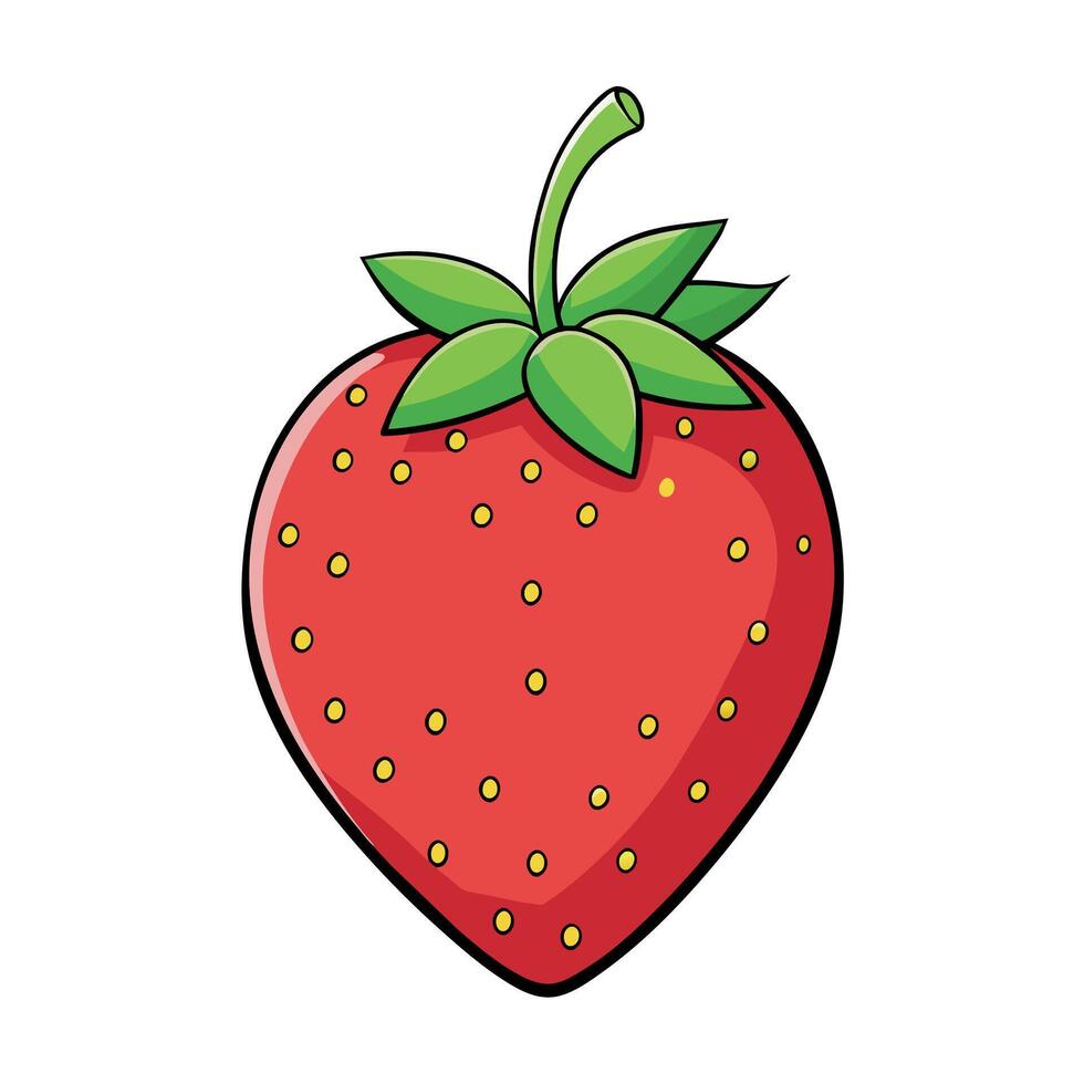 Strawberry cartoon Illustration flat style artwork concept vector