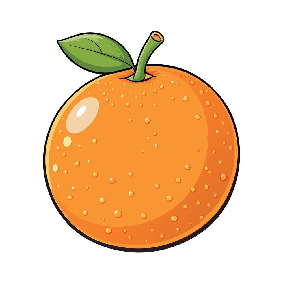 Orange cartoon Illustration flat style artwork concept vector