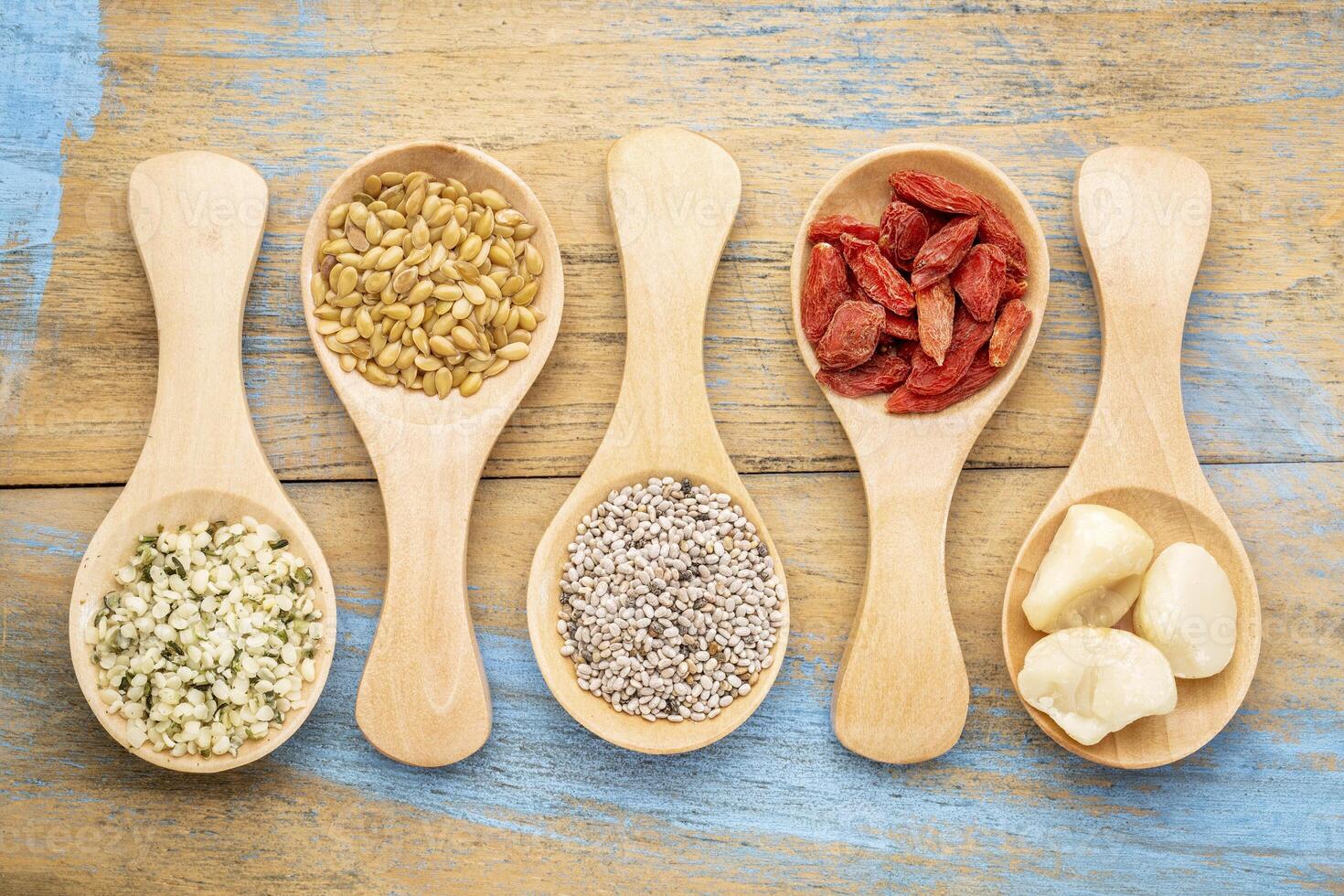 spoons of superfood abstract photo