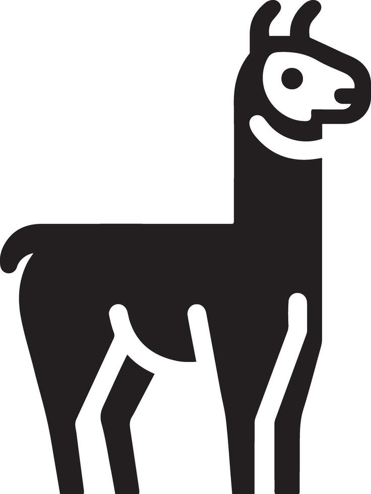 Llama silhouette icon illustration. vector