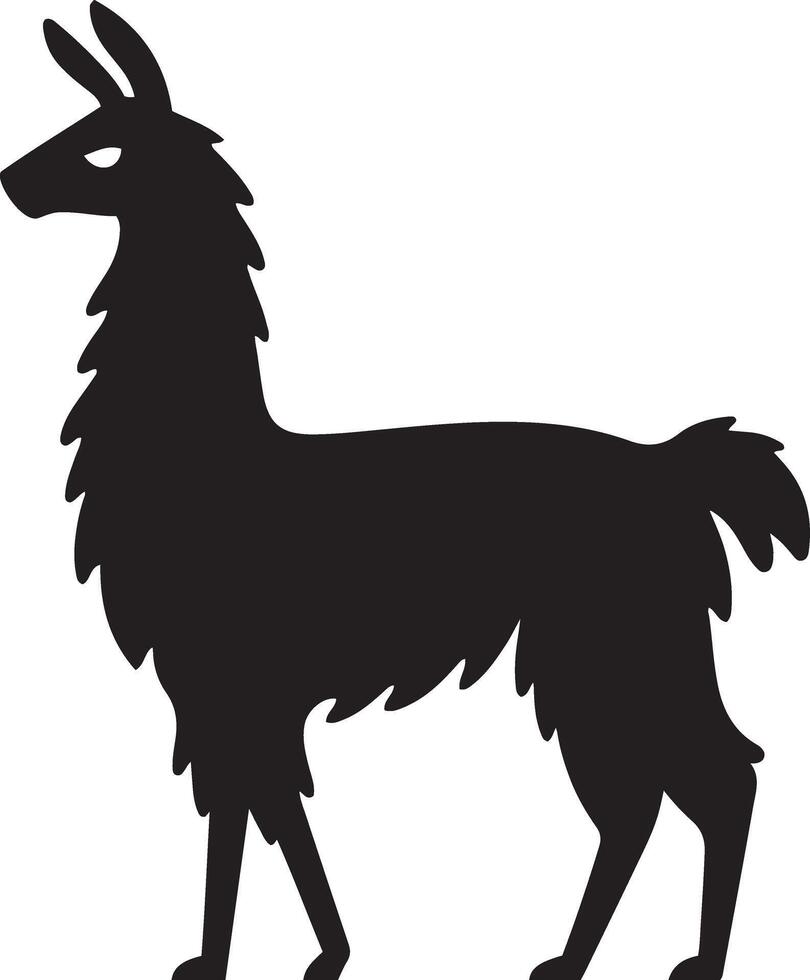 Cute llama silhouette illustration. vector