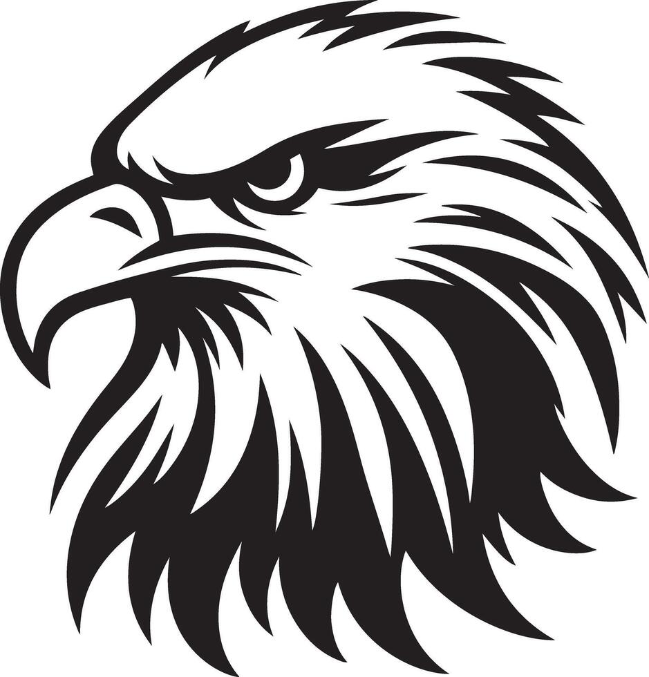 Eagle face silhouette illustration. vector