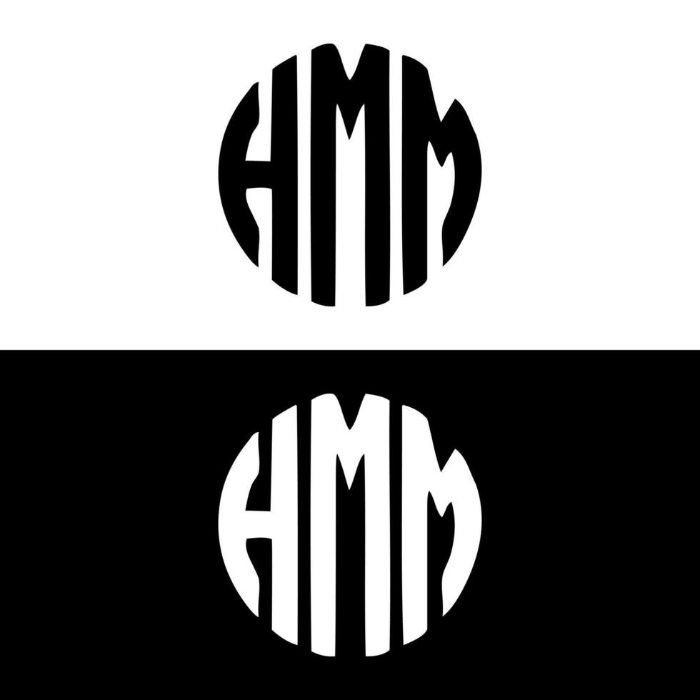 HMM round shape letter logo design vector