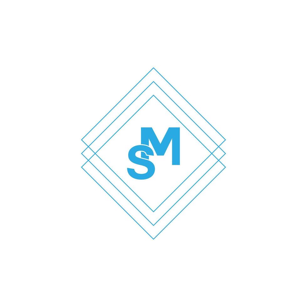 SM colorful creative letter logo vector