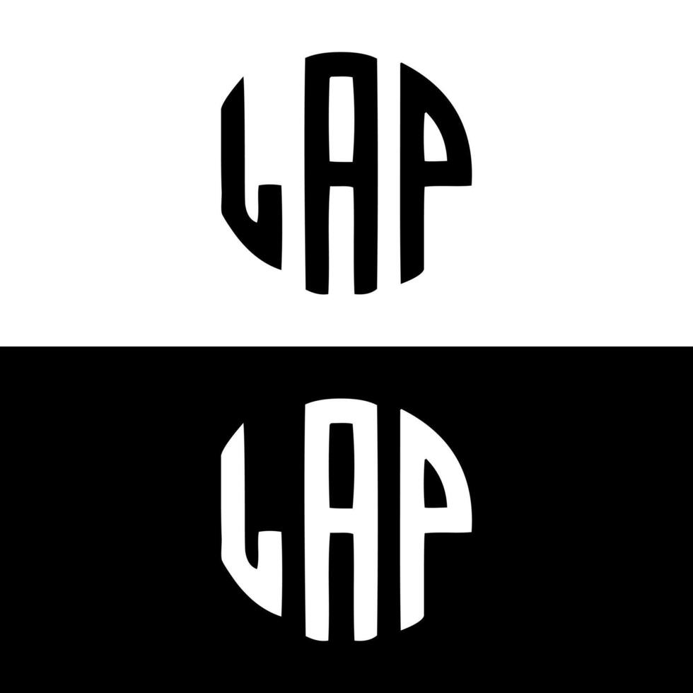 LAP round shape letter logo design vector