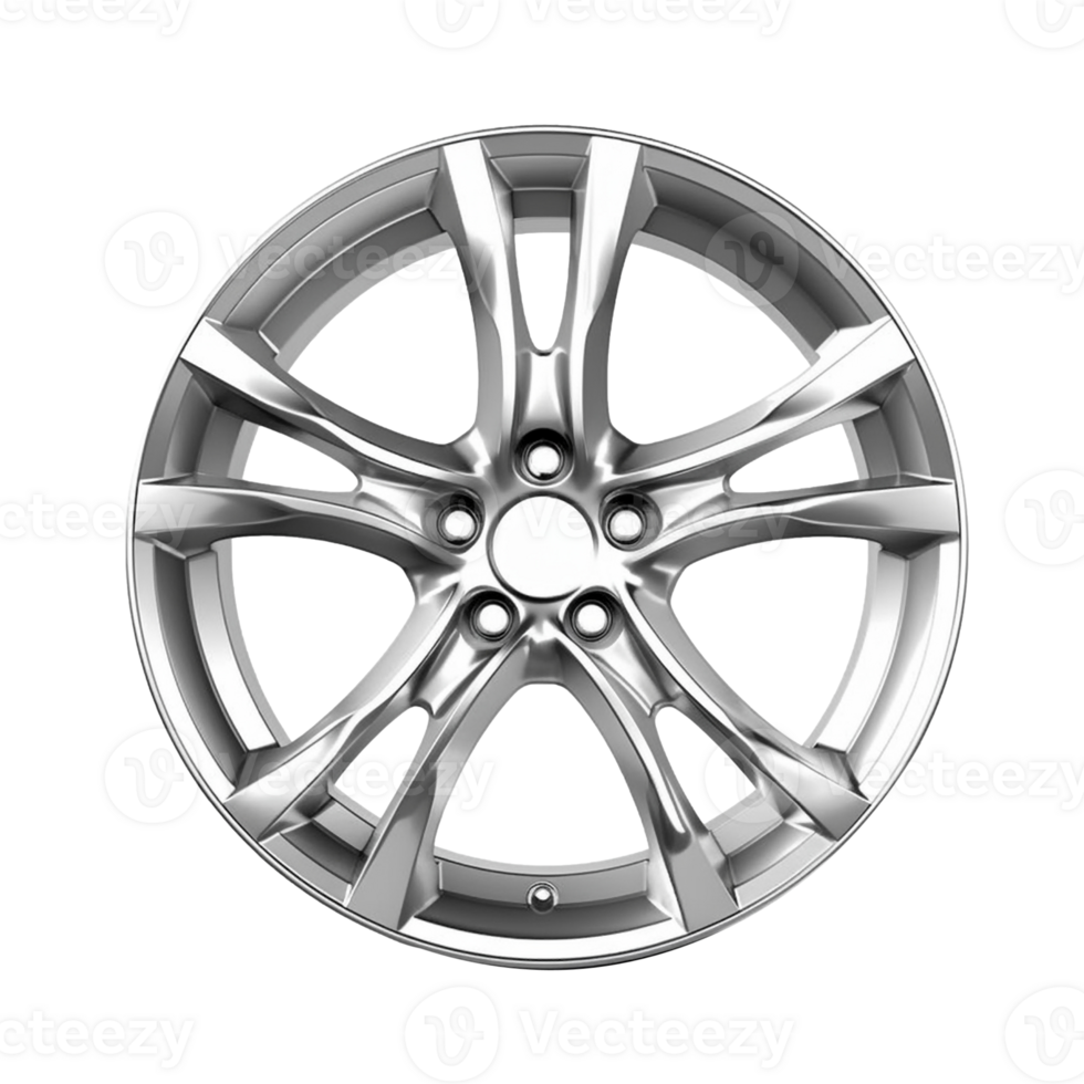 Modern shiny car rim isolated on transparent background png