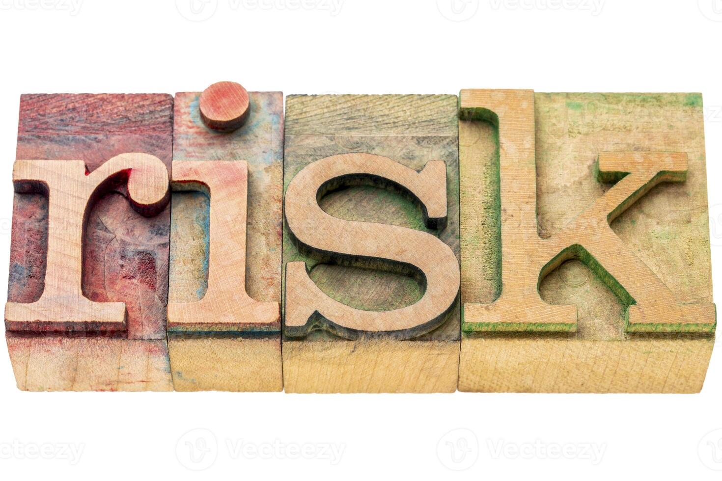 risk word in wood type photo