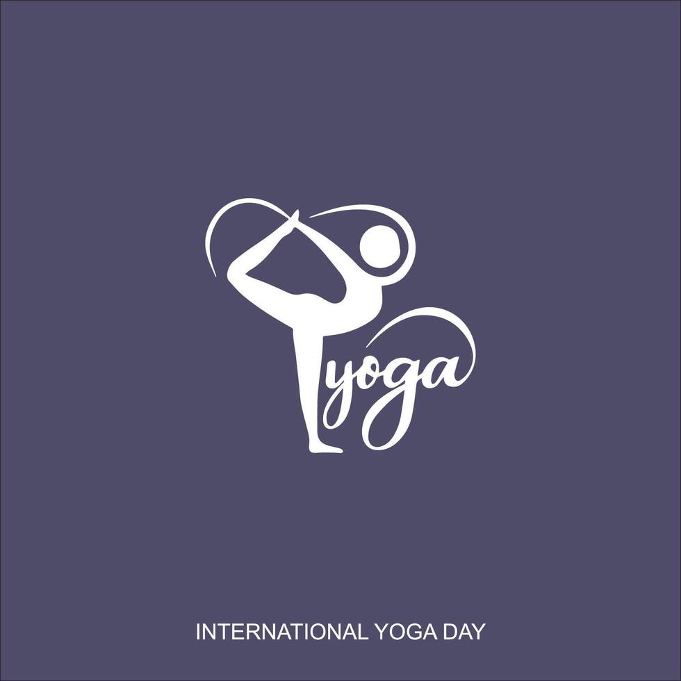 yoga day background with meditation and other yoga pose vector