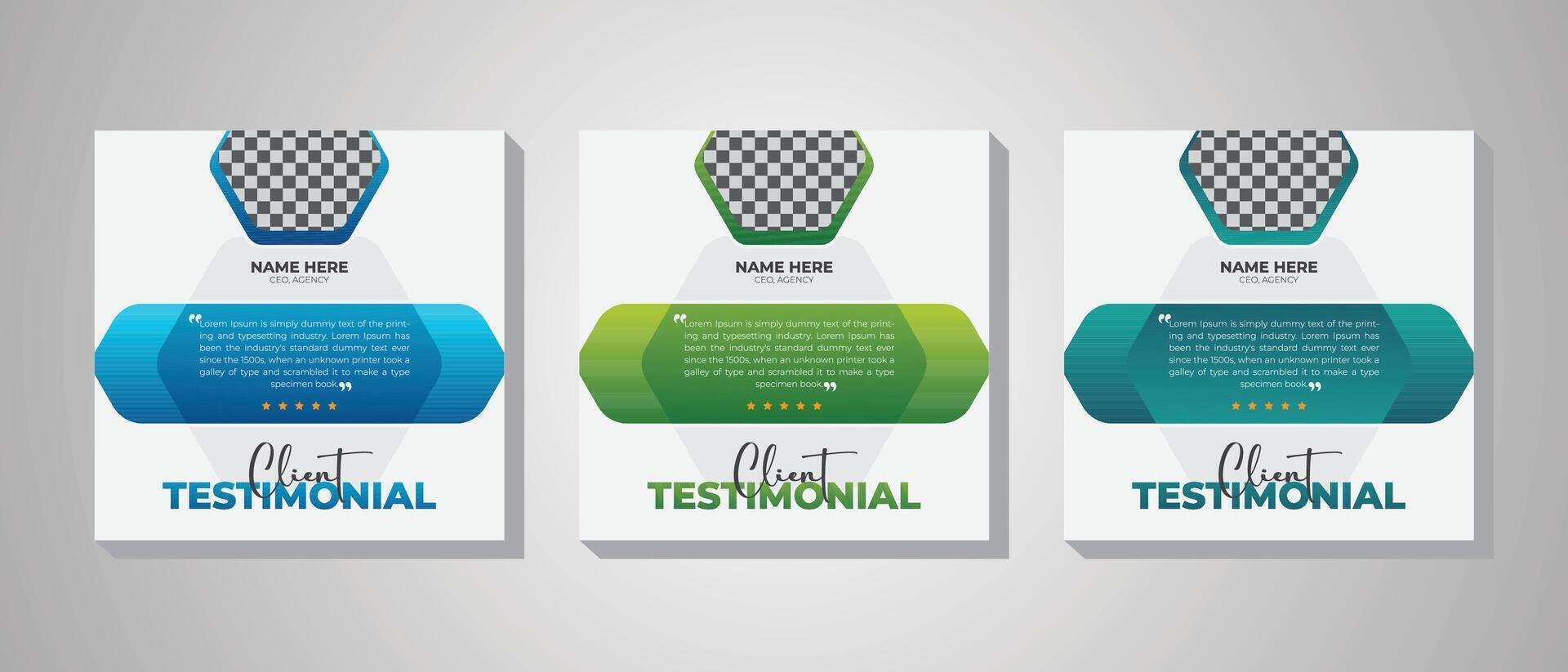 Modern and Stylish polygon shapes client testimonial design template vector