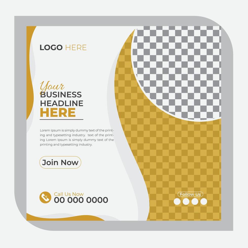 With double image, business social media post design for marketing vector