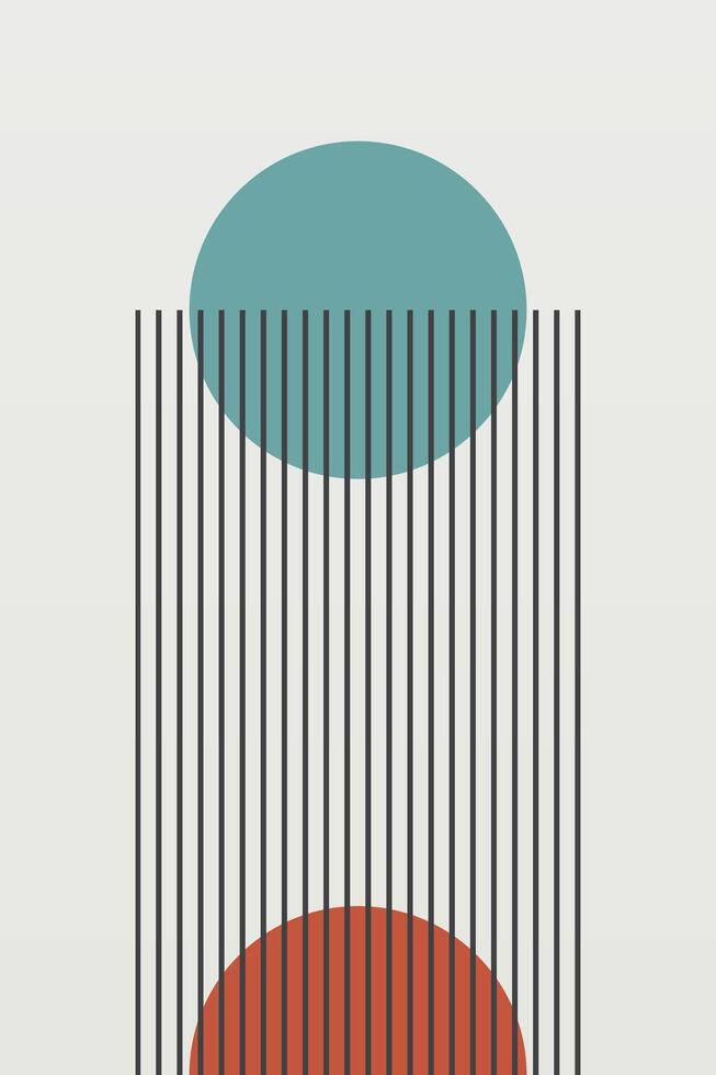 Flat abstract boho geometric background vector
