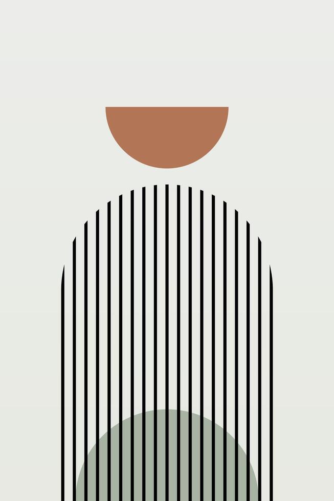 Flat abstract boho geometric background vector